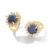 4582 Pierścionek złoty pozłacany 14k lapis lazuli kamień naturalny regulowany